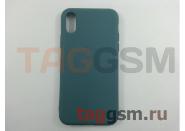 Задняя накладка для iPhone X / XS (силикон, матовая, сосновый лес (Full Case))