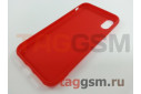 Задняя накладка для iPhone X / XS (силикон, матовая, красная (Full Case))