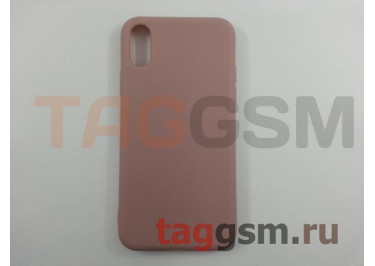 Задняя накладка для iPhone X / XS (силикон, матовая, розовый песок (Full Case))