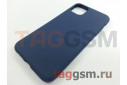 Задняя накладка для iPhone 11 Pro Max (силикон, матовая, темно-синяя (Full Case))