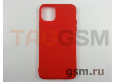 Задняя накладка для iPhone 11 Pro Max (силикон, матовая, красная (Full Case))