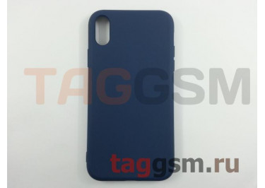Задняя накладка для iPhone XR (силикон, матовая, темно-синяя (Full Case))