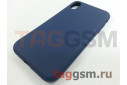 Задняя накладка для iPhone XR (силикон, матовая, темно-синяя (Full Case))