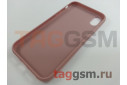 Задняя накладка для iPhone XR (силикон, матовая, розовый песок (Full Case))