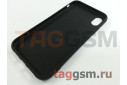 Задняя накладка для iPhone XR (силикон, матовая, черная (Full Case))