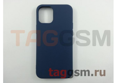 Задняя накладка для iPhone 12 mini (силикон, матовая, темно-синяя (Full Case))