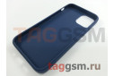 Задняя накладка для iPhone 12 mini (силикон, матовая, темно-синяя (Full Case))
