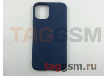 Задняя накладка для iPhone 11 Pro (силикон, матовая, темно-синяя (Full Case))