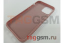 Задняя накладка для iPhone 12 / 12 Pro (силикон, матовая, розовый песок (Full Case))