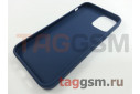 Задняя накладка для iPhone 12 / 12 Pro (силикон, матовая, темно-синяя (Full Case))