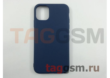 Задняя накладка для iPhone 11 (силикон, матовая, темно-синяя (Full Case))