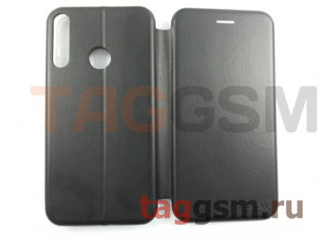 Сумка футляр-книга для Huawei Honor 9C (экокожа, с силиконовым креплением, на магните, черная (PREMIUM)) Faison