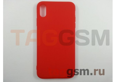 Задняя накладка для iPhone XS Max (силикон, матовая, красная (Full Case))