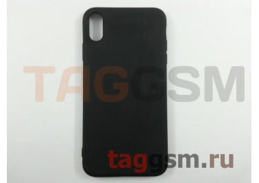 Задняя накладка для iPhone XS Max (силикон, матовая, черная (Full Case))