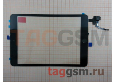 Тачскрин для iPad mini 3 (A1599 / A1600 / A1601) (с разъемом) + кнопка HOME (черный), тайвань
