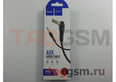 Аудио-кабель aux угловой с силиконовым покрытием черный, 1м HOCO UPA14