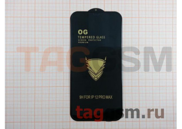 Пленка / стекло на дисплей для iPhone 12 Pro Max (Gorilla Glass) 9D (черный) техпак, Anti-Shock