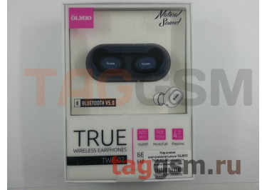 Наушники внутриканальные OLMIO TWE-02 (Bluetooth) + микрофон (синие)
