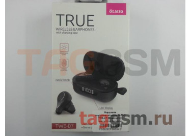 Наушники внутриканальные OLMIO TWE-07 (Bluetooth) + микрофон (черные)