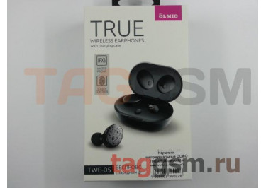 Наушники внутриканальные OLMIO TWE-05 (Bluetooth) + микрофон (черные)