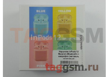 Наушники inPods 12 Macaron (Bluetooth) + микрофон (матовые, салатовые)