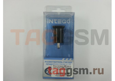 Блок питания USB (авто) на 2 порта USB 3100mAh (черный), (C-23) INTEGO