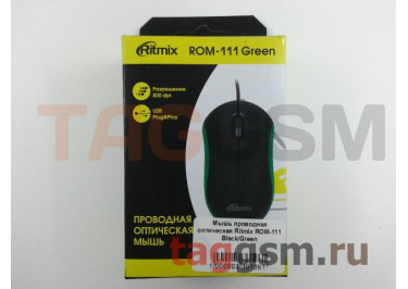 Мышь проводная оптическая Ritmix ROM-111 Black / Green