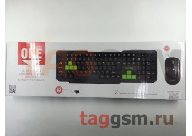 Комплект беспроводной (клавиатура + мышь) Smartbuy 230346 Black / Green, 1000 dpi (SBC-230346AG-KN)