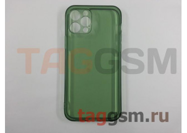 Задняя накладка для iPhone 12 / 12 Pro (силикон, прозрачная, зеленая)