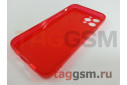 Задняя накладка для iPhone 12 / 12 Pro (силикон, прозрачная, красная)