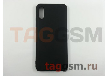 Задняя накладка для Xiaomi Redmi 9A (силикон, матовая, черная (Matte) Faison