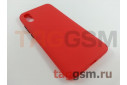 Задняя накладка для Xiaomi Redmi 9A (силикон, матовая, красная, черные кнопки (Button)) техпак
