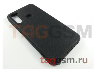 Задняя накладка для Xiaomi Redmi Note 8T (силикон, под кожу, черная) Faison