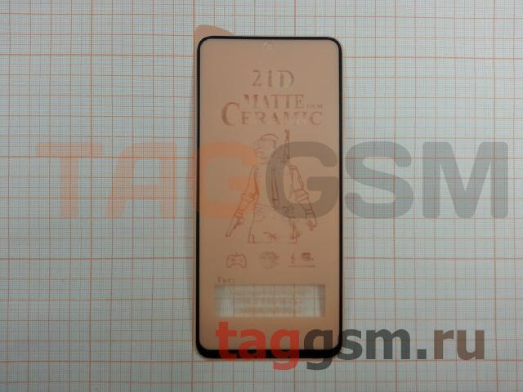 Пленка / стекло на дисплей для XIAOMI Redmi Note 9s / Note 9 Pro / Note 9  Pro Max (Gorilla Glass) 9D (матовое) (черный) Ceramics, техпак