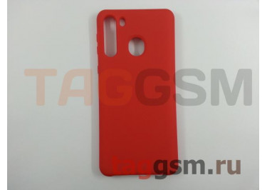Задняя накладка для Samsung A21 / A215 Galaxy A21 (2020) (силикон, красная) ориг