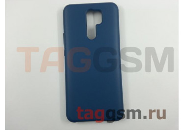 Задняя накладка для Xiaomi Redmi 9 (силикон, синяя), ориг