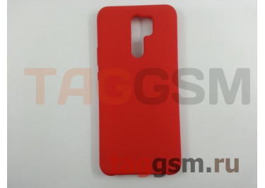 Задняя накладка для Xiaomi Redmi 9 (силикон, красная), ориг