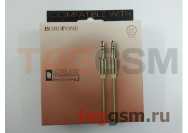 Аудио-кабель AUX 3.5mm (1м) (ткань, золото), Borofone BL3