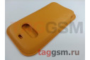 Кожаный чехол-конверт для iPhone 12 / 12 Pro (желтый) MagSafe