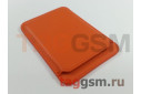 Кожаный чехол-бумажник для iPhone 12 / 12 Pro / 12 Pro Max / 12 Mini / 13 / 13Pro / 13Pro Max / 13Mini (оранжевый) MagSafe