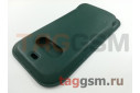Кожаный чехол-конверт для iPhone 12 / 12 Pro (темно-зеленый) MagSafe