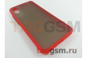 Задняя накладка для Xiaomi Redmi 9A (силикон, матовая, красная, черные кнопки)