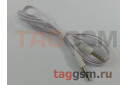 Аудио-кабель AUX 3.5mm (1м) (силикон, плоский, белый), Faison FS-K-475