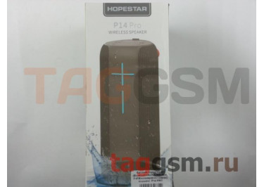 Колонка портативная (Bluetooth+AUX+USB+SD+TF+FM+спикерфон) (серая) Hopestar, P14 PRO