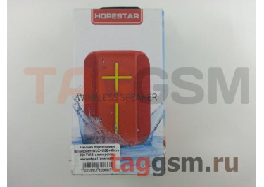 Колонка портативная (Bluetooth+AUX+USB+MicroSD+TWS+спикерфон, микрофон) (красная) Hopestar, P16