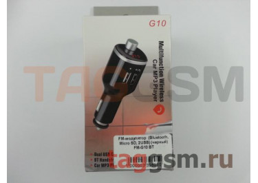 FM-модулятор  (Bluetooth, Micro SD, 2USB) (черный) FM-G10 BT