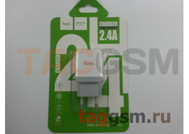 Блок питания USB (сеть) 2400mA (белый) (C22A) HOCO
