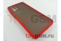 Задняя накладка для Samsung A52 / A525F Galaxy A52 (2021) (силикон, матовая, красная, черные кнопки) техпак