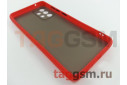Задняя накладка для Samsung A52 / A525F Galaxy A52 (2021) (силикон, матовая, красная, черные кнопки) техпак