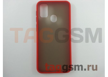 Задняя накладка для Samsung M215F Galaxy M21 / M307F Galaxy M30s (силикон, матовая, красная, черные кнопки)